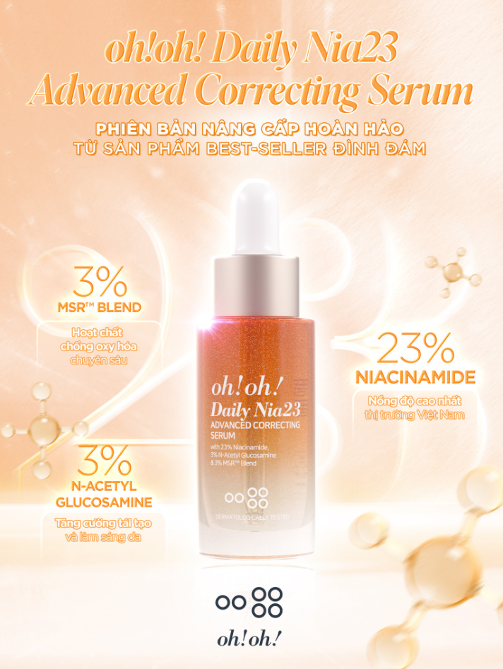 Oh!Oh! Daily Nia 23 Serum sáng da 30ml - Màu Cam(CTY)
