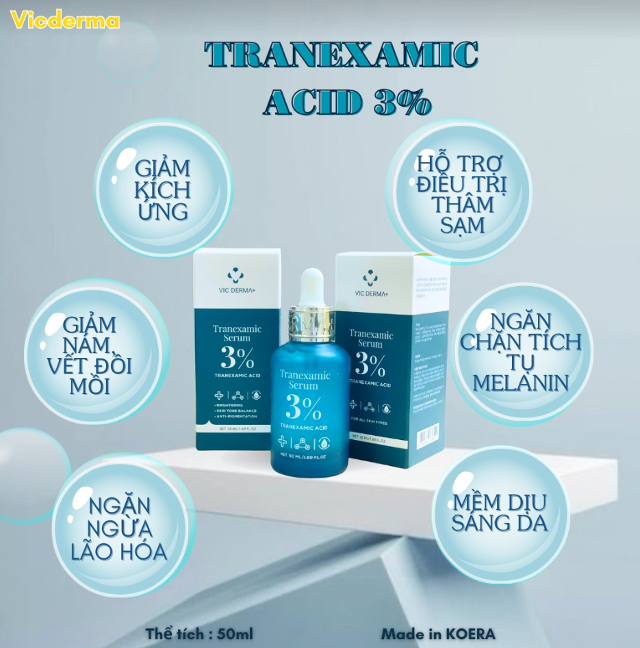 VICDERMA Serum Tranexamic 3% (CTY) Xanh Đậm