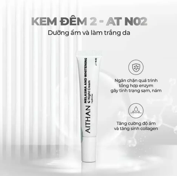 Aithan - Kem Đêm N02 Melasma And Whitening Night Cream 15G (Cty)