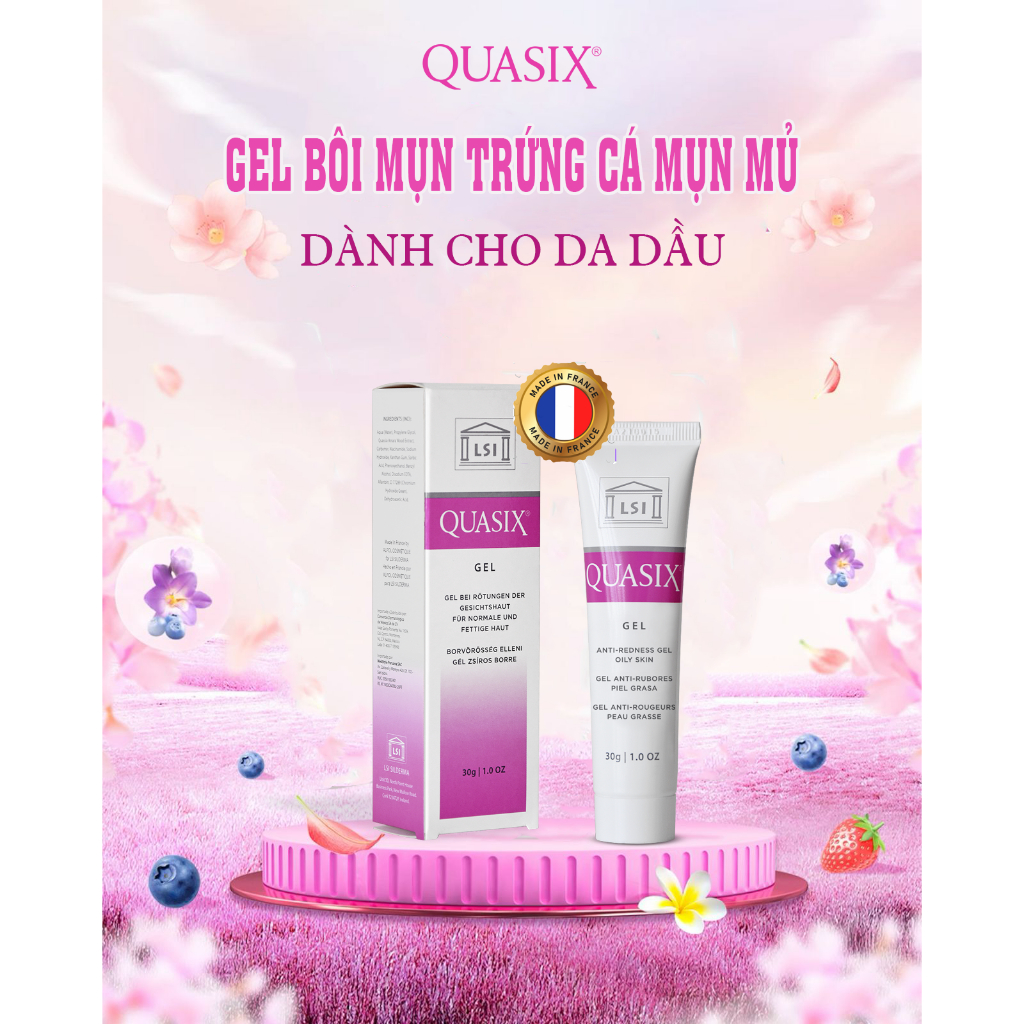 LSL Quasix Gel Chống Mẩn Đỏ, Viêm Da Tiết Bã Nhờn 30g (CTY)