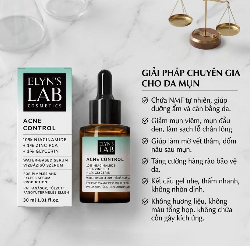 Elyn's Lab Acne Control Serum 10% Nia+1% Zinc PCA+NMF 30ml (CTY)