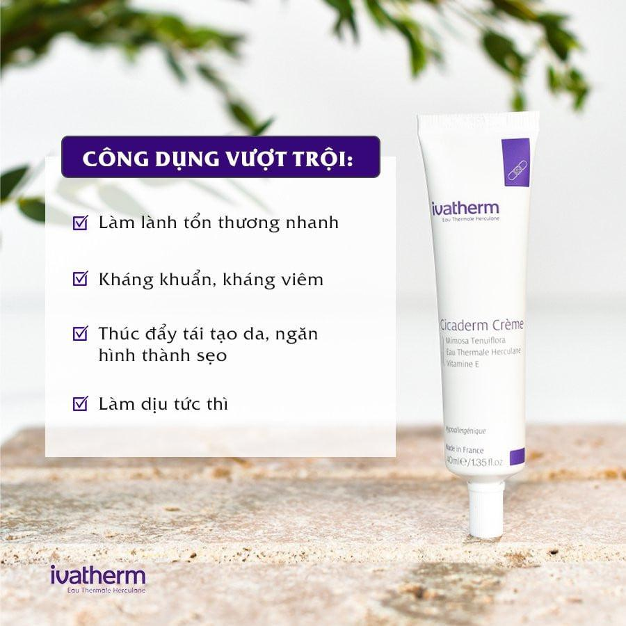 Ivatherm Cicaderm Crème Kem Dưỡng Tái Tạo Da 40Ml (Cty)