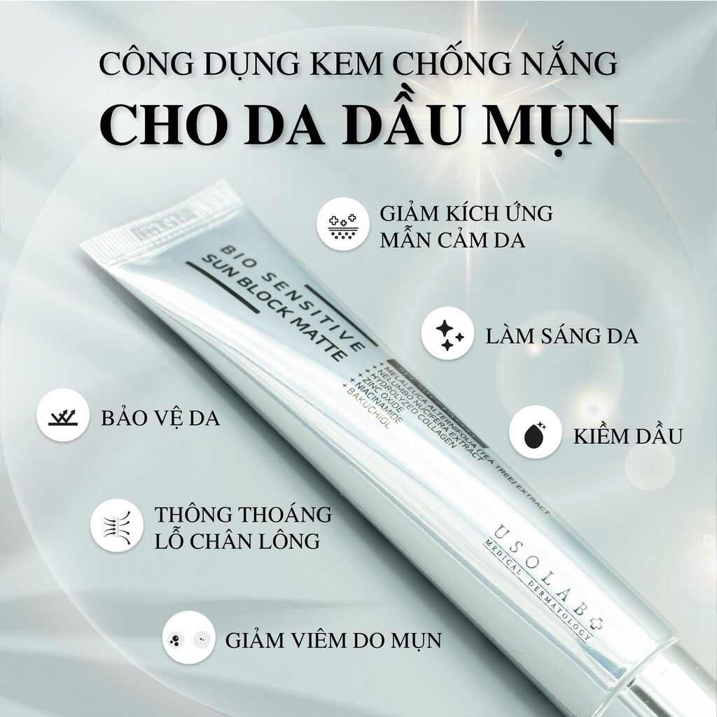 Usolab Kcn Bio Sensitive Sun Block Matte Da Dầu Mụn 50Ml-Màu Xám (Cty)