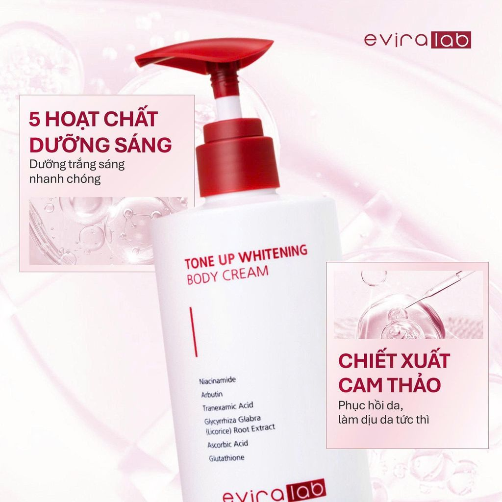 Eviralab Kem Dưỡng Sáng Tone Up Whitening Body Cream 300ML