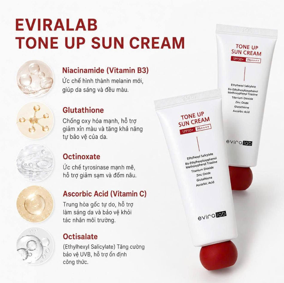 Eviralab Kem Chống Nắng Tone Up Sun Cream 50g (CTY)