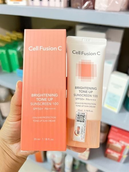 Cell Fusion C Kem Chống Nắng Brightening Tone Up Sunsceen 35ml (CTY) - Cam