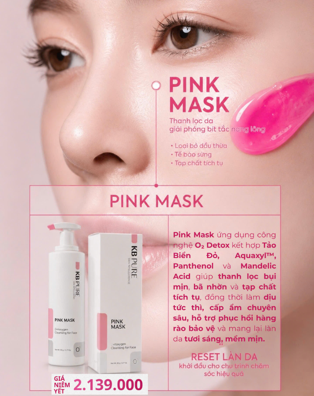 KB Pure Mặt Nạ Làm Trắng Pink Mask Detoxygen Cleansing For Face 90g (CTY)