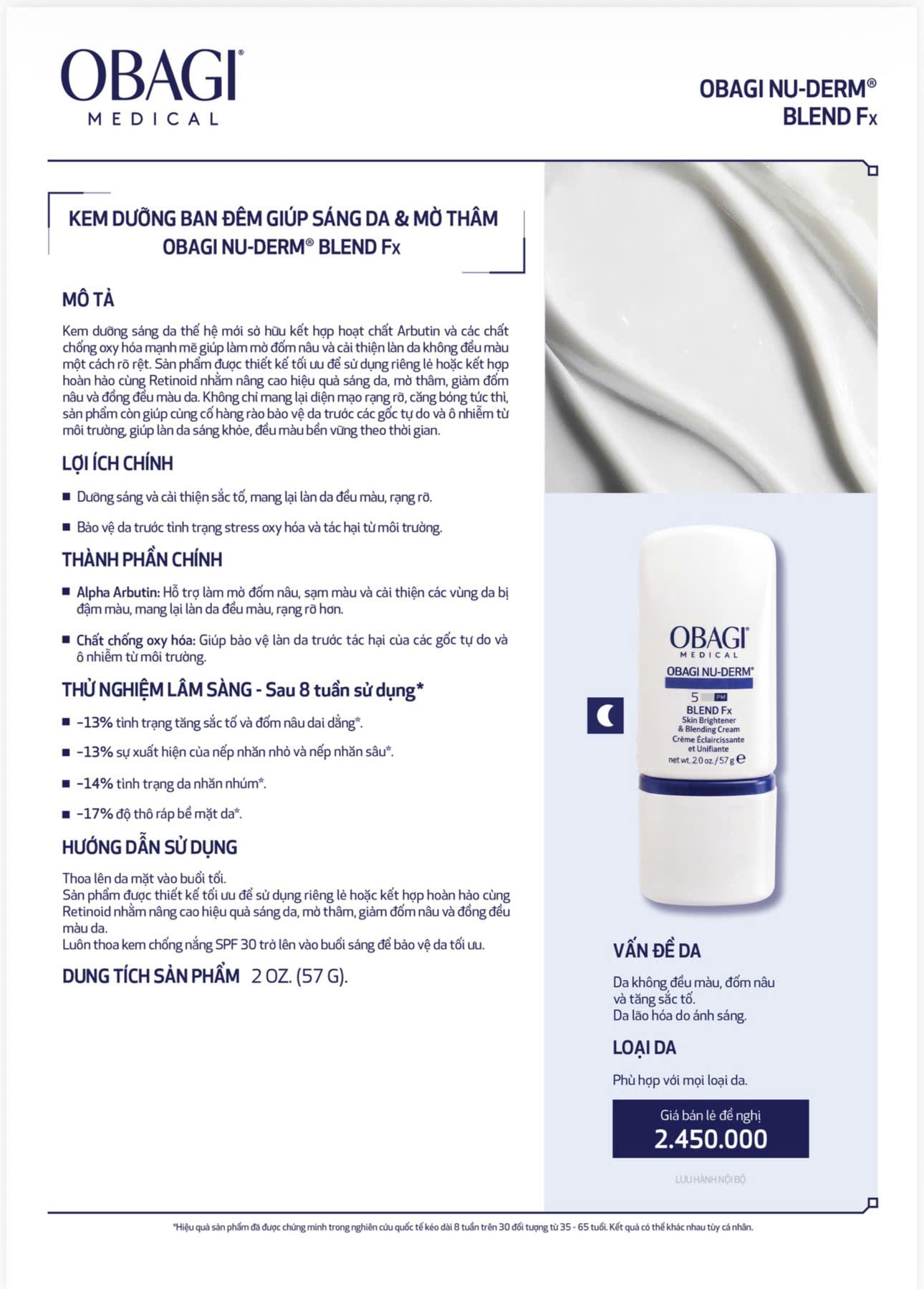 Obagi Kem Dưỡng Ban Đêm Nu-Derm Blend Fx 57g (CTY)