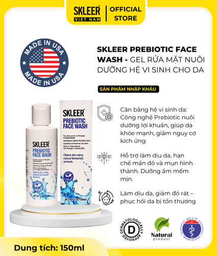 Skleer Sữa Rửa Mặt Prebiotic Face Wash 150ml (CTY)