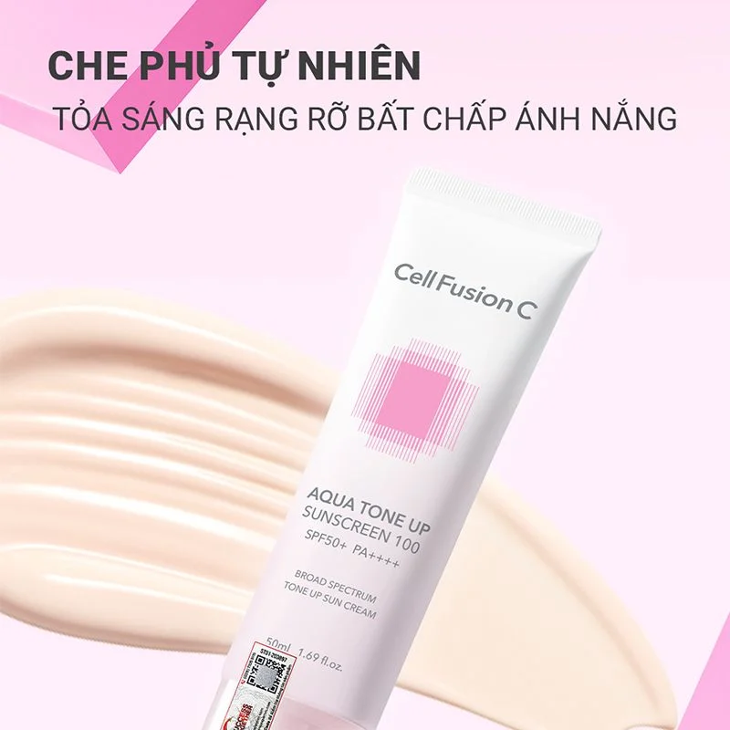 Cell Fusion C Kem Chống Nắng Aqua Tone Up Sunsceen 100 50ml (Cty) - Màu Hồng