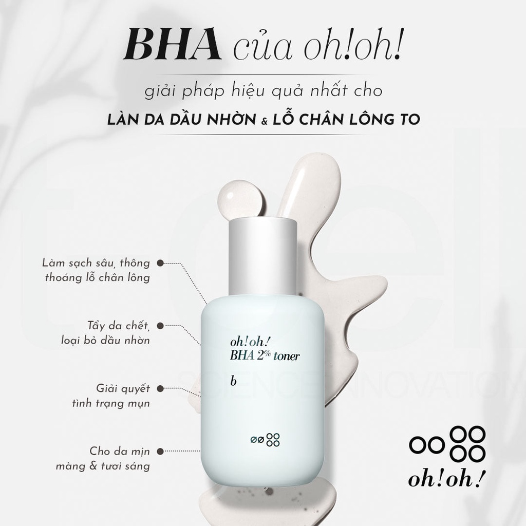 Oh Oh Nước Cân Bằng Da BHA 2% Toner 75ml (CTY)