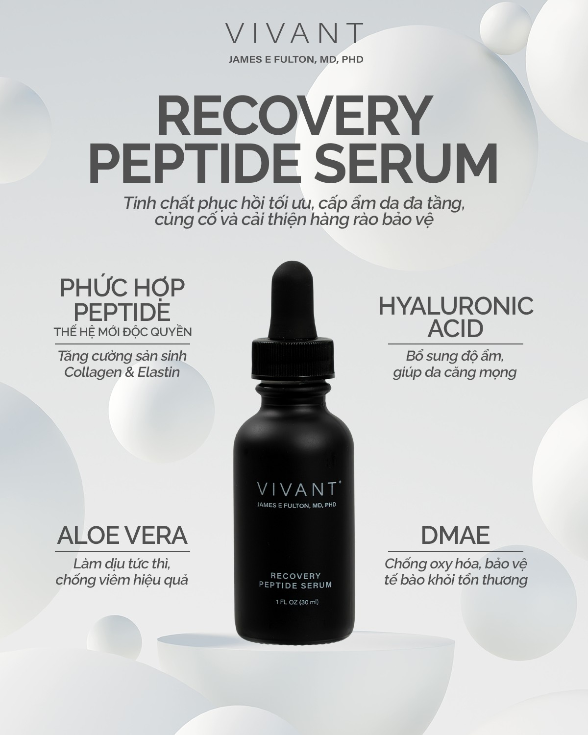Vivant Recovery Peptide Serum Tinh Chất Chống Nhăn Da 30Ml (CTY)