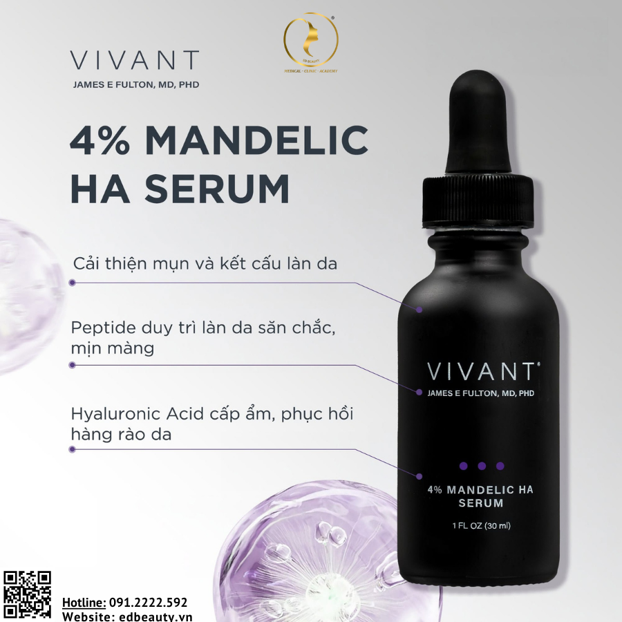 Vivant 4% Mandelic HA Serum Hỗ Trợ Tái Tạo Da 30Ml (Cty)