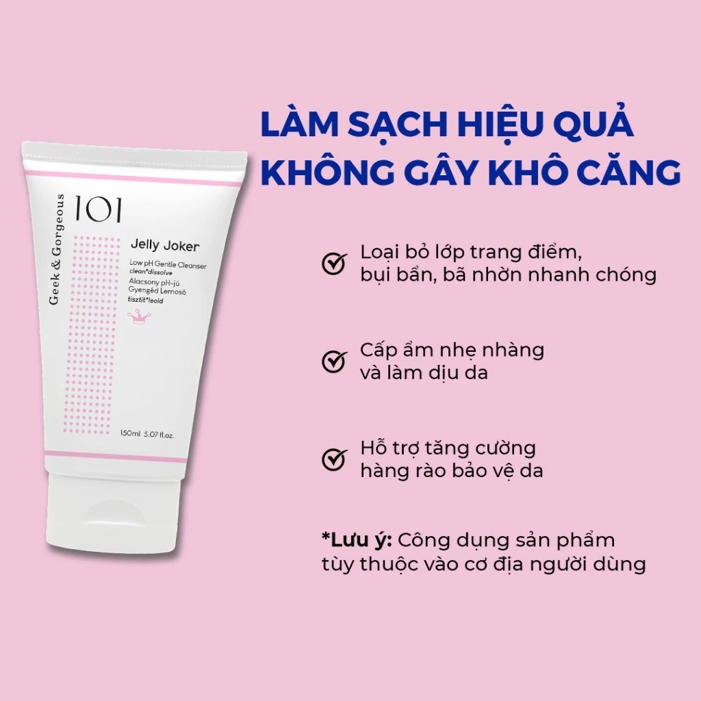 Geek & Gorgeous Sữa Rửa Mặt Dạng Thạch Nhẹ Dịu Jelly Joker 150ml (CTY)