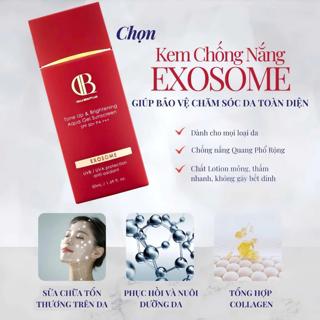 Cella Beauty Lab Kem Chống Nắng Tone Up & Brighteing Aqua Gel Sunscreen 50ml (CTY)