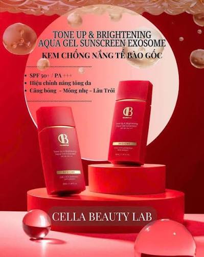 Cella Beauty Lab Kem Chống Nắng Tone Up & Brighteing Aqua Gel Sunscreen 50ml (CTY)