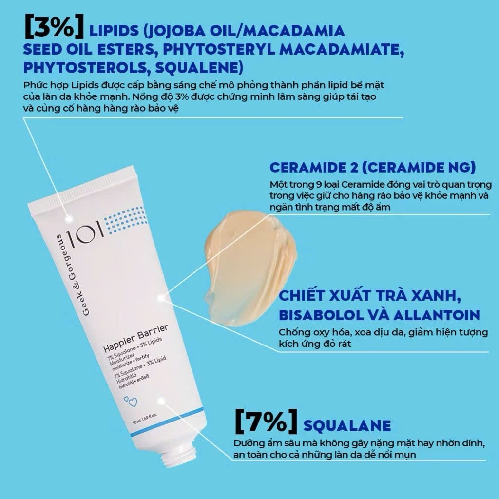 Geek & Gorgeous Kem Dưỡng Phục Hồi Happier Barrier 50ml (CTY)