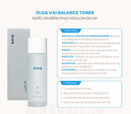 Oloa Vai Balance Toner Phục Hồi Và Làm Dịu Da 120ml