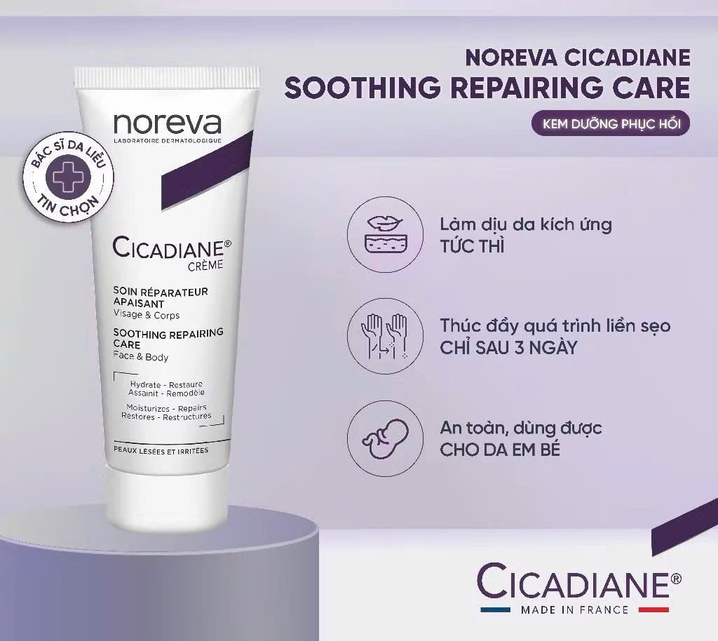 Noreva Kem dưỡng phục hồi Da Cicadian Creme Soothing Repairing Care 40ml (CTY)
