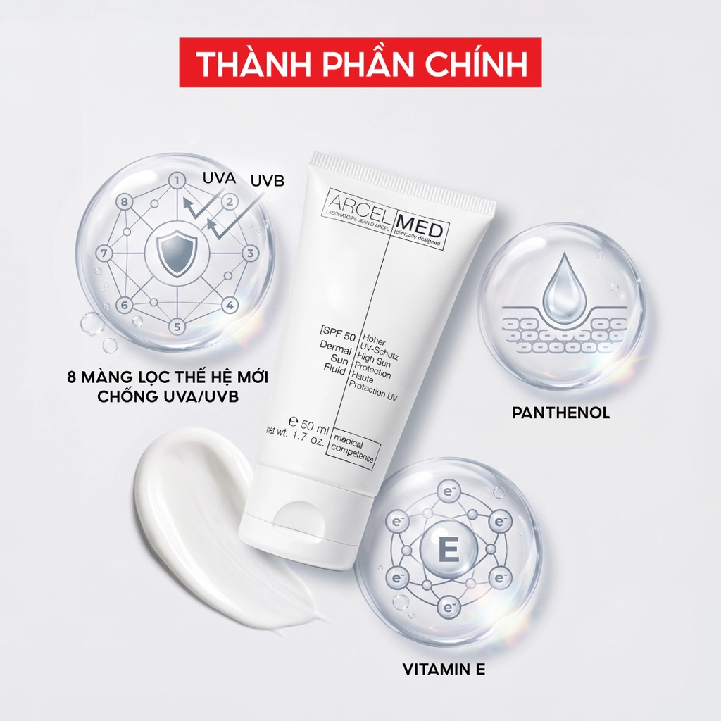 Jean (J233)Kem Chống Nắng SPF 50 Dermal Sun Fluid 50ml (CTY)