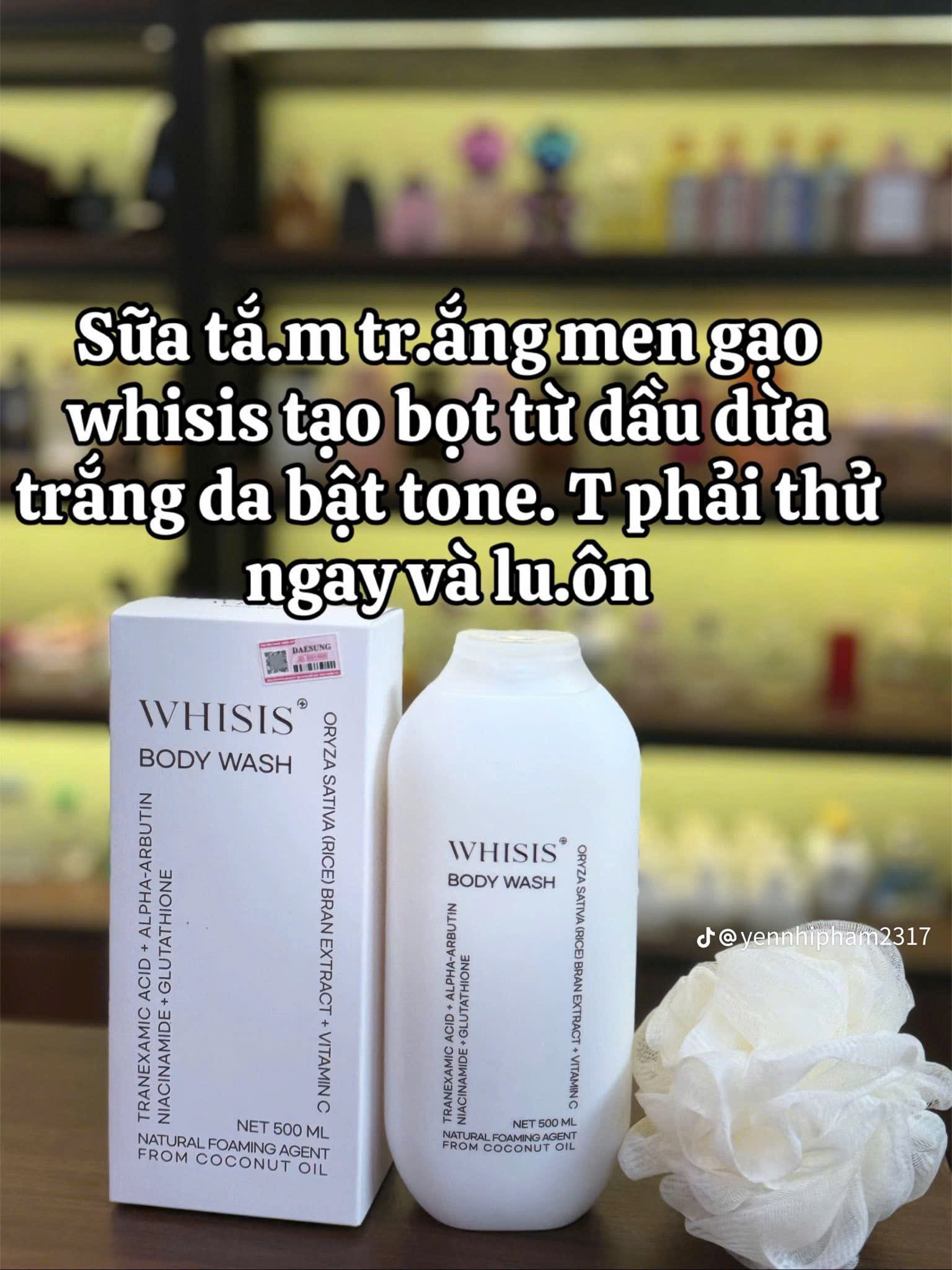 Set Sữa Tắm Whisis body Wash 500ml + Bông Tắm (CTY)