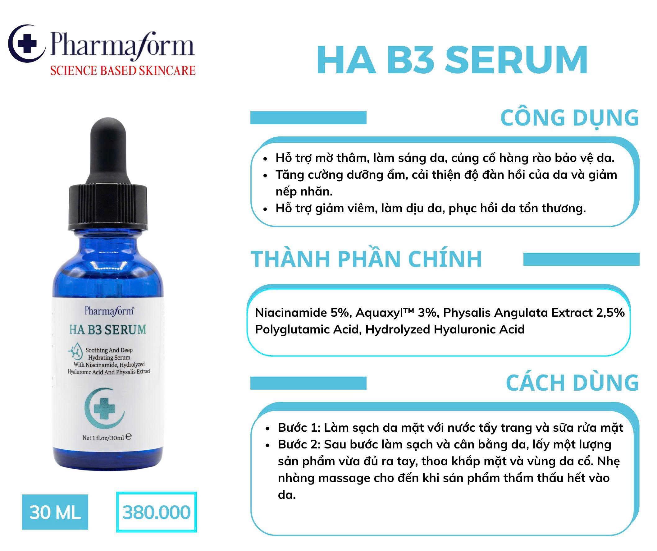 Pharmaform HA B3 Serum 30ml (CTY)