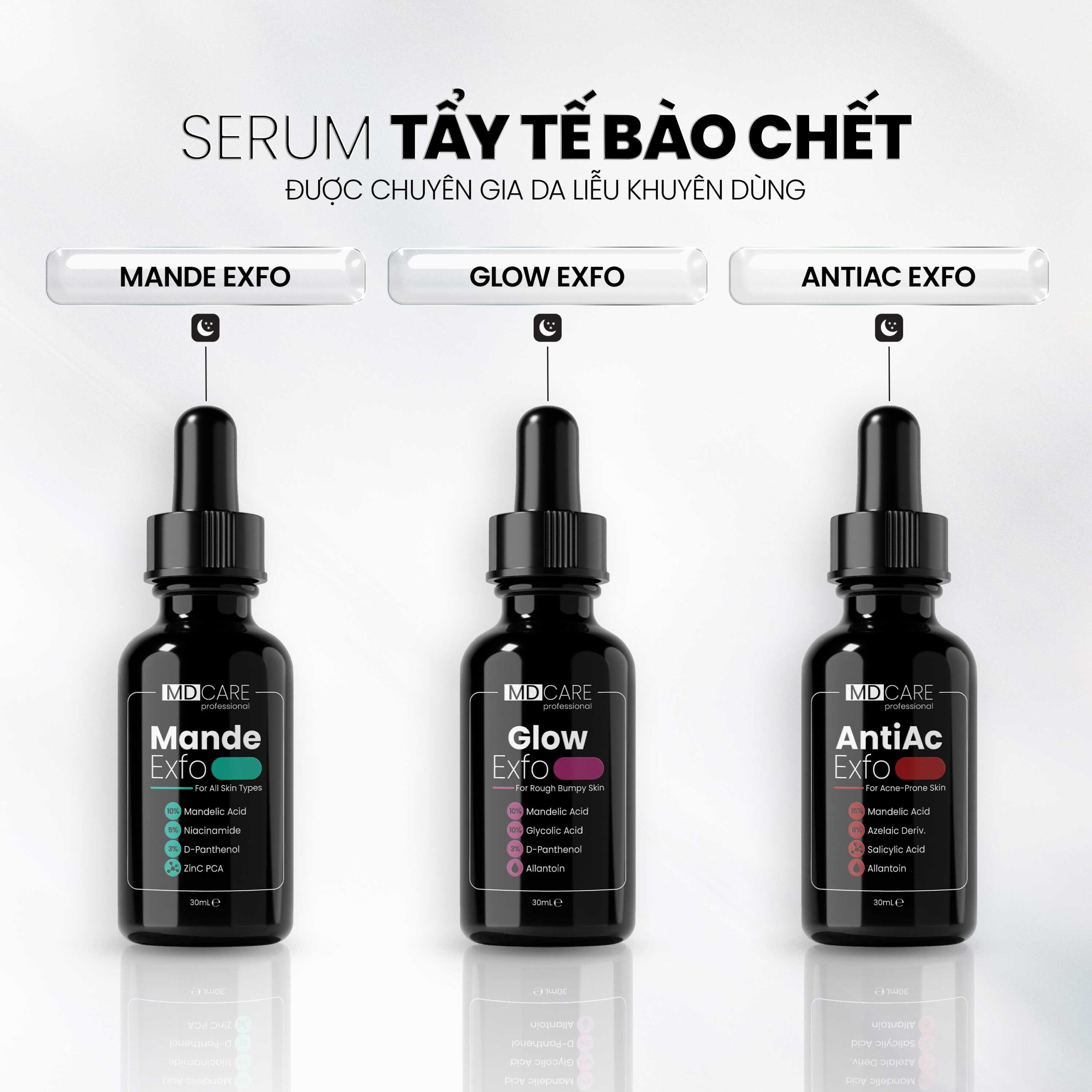Md Care Tẩy Da Chết Glow Exfo Mờ Thâm 30Ml-Hồng (Cty)