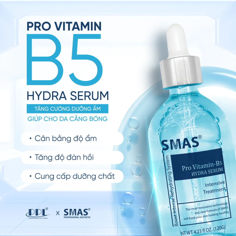 SMAS Pro Vitamin B5 Hydra Serum Tinh Chất Phục Hồi Và Cấp Ẩm 120ML (CTY)