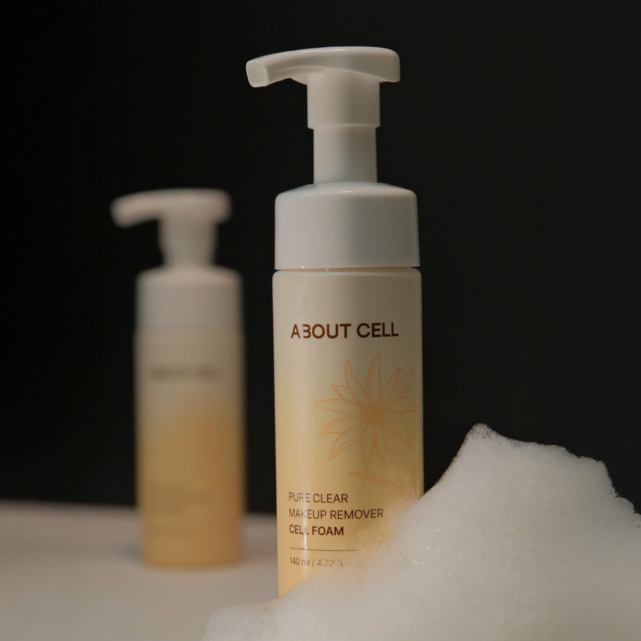 About Cell Pure Clear Makeup Remover Cell Foam Bọt Rửa Mặt 140ml (CTY)