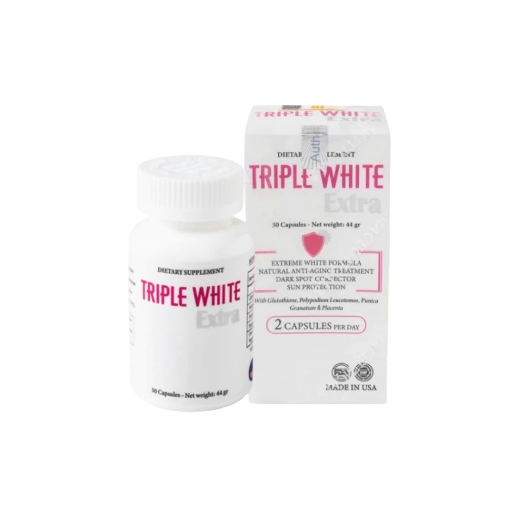 Triple White  Viên Uống Chống Oxy Hoá, Sáng Da 50 Viên (Cty) - Màu Hồng