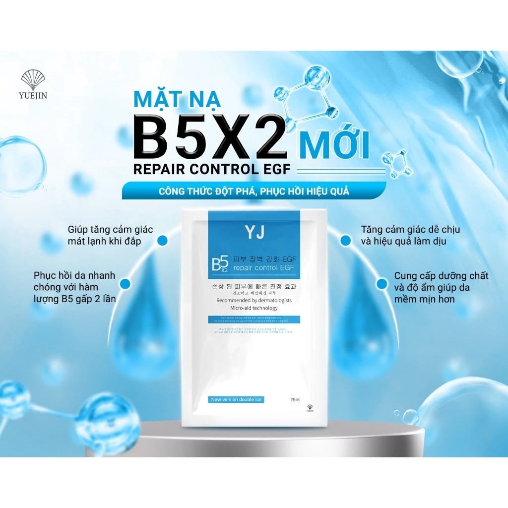 Yuejin Mặt Nạ Trắng 2X B5 Egf Phục Hồi, Làm Diu, Cấp Ẩm (Cty)