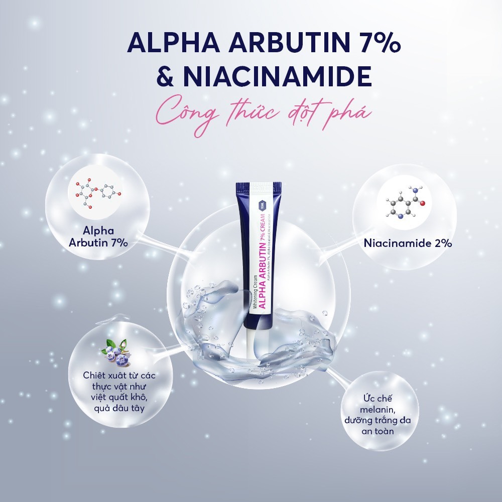 Arbutin Fort 7% Kem Dưỡng Sáng Da Mờ Thâm Nám - Màu Xanh (Cty)