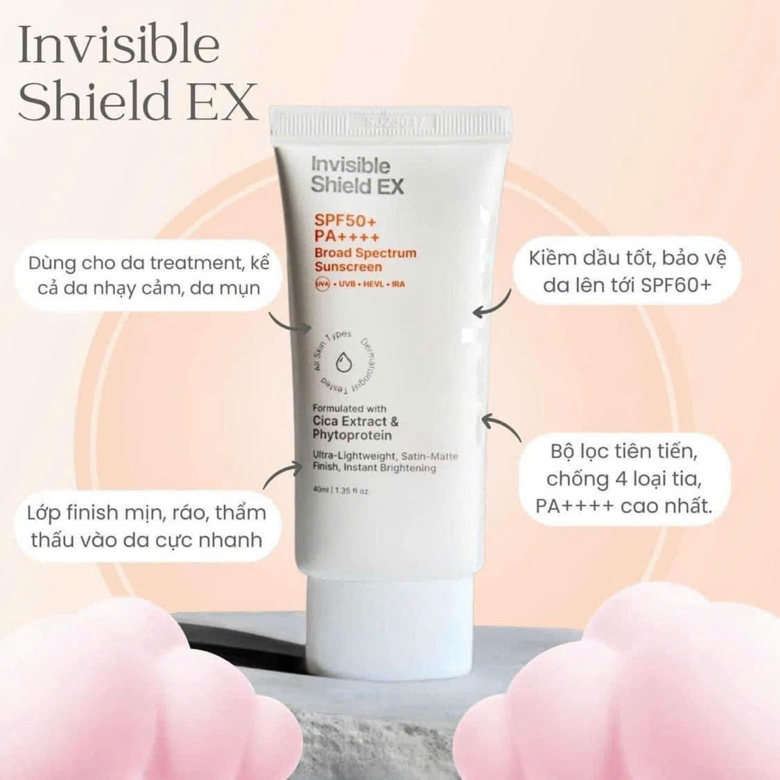 Kem Chống Nắng Epi-Rx Invisible Shield Ex Spx50+ , Pa+ 40Ml (Cty)