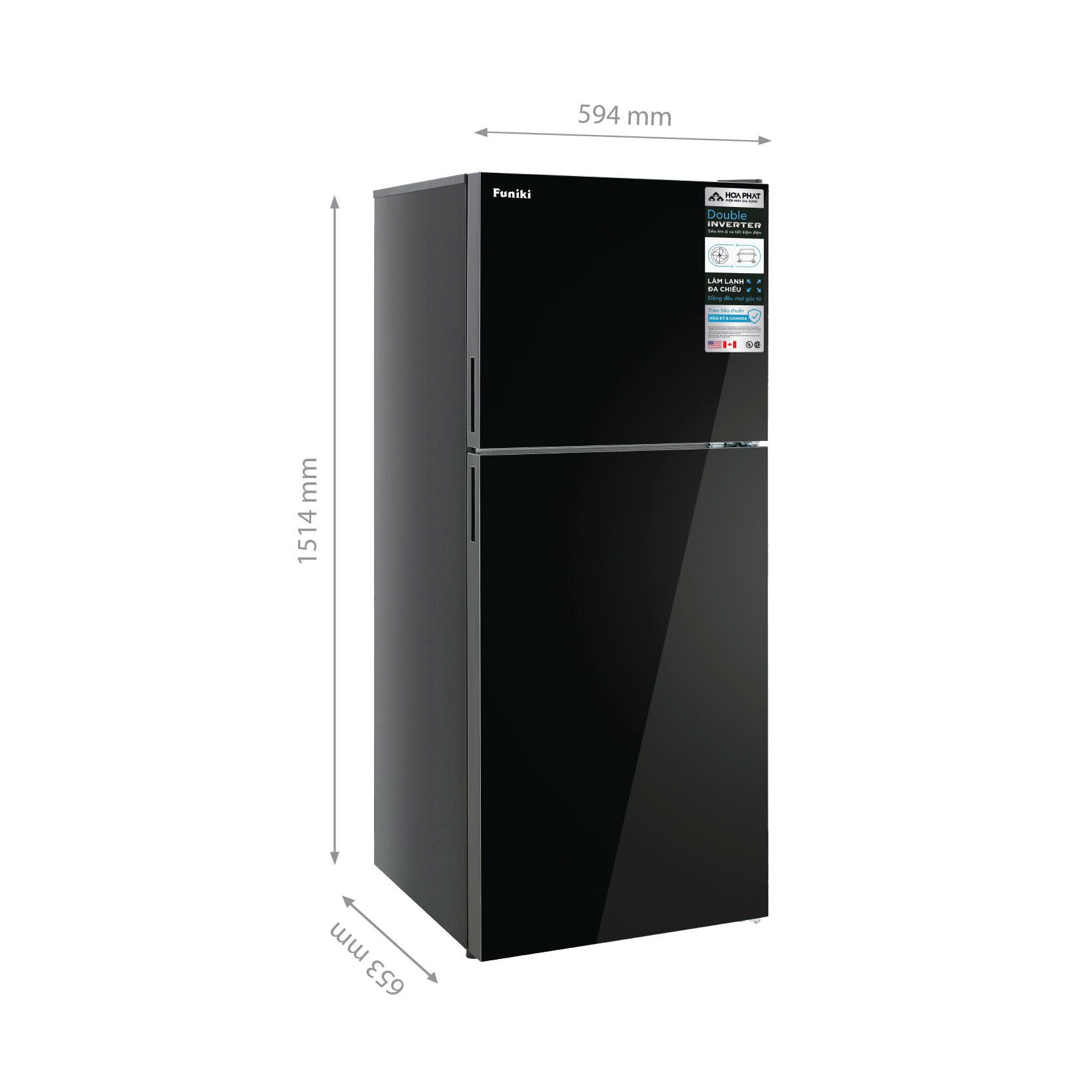 Tủ lạnh cánh kính Funiki Inverter HR T8286GB 286 lít