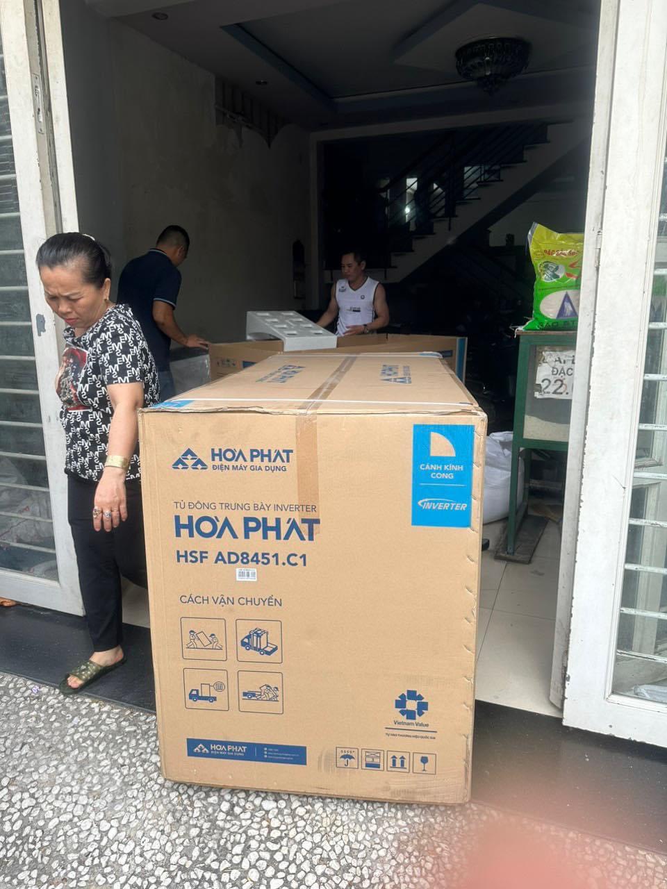 Tủ đông trưng bày Hòa Phát Inverter HSF AD8451.C1 451 lít DÀN ĐỒNG