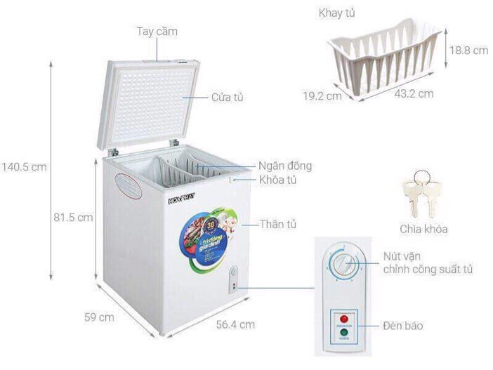 Tủ đông mini Hòa Phát HPF AN6107 107 lít