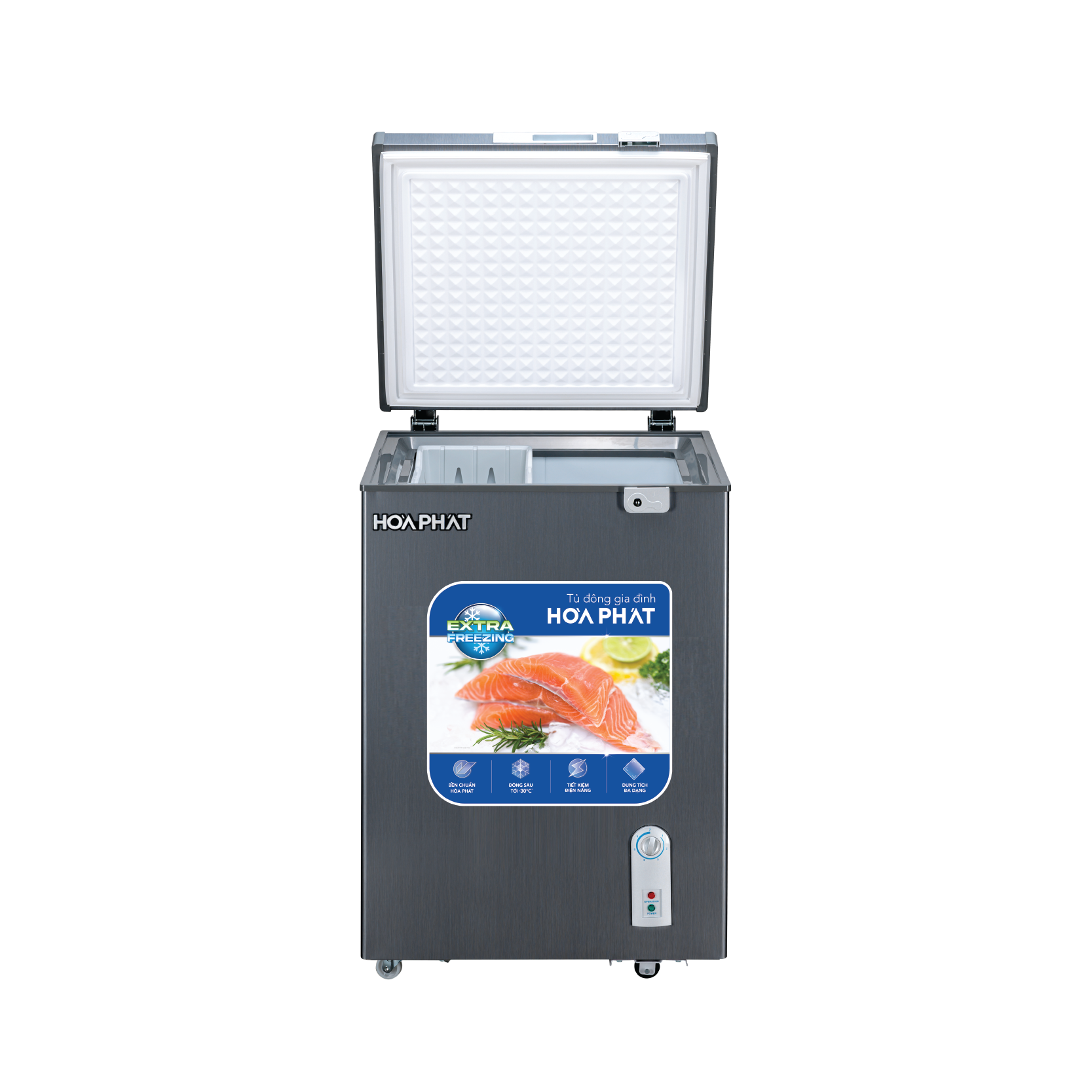 Tủ đông mini Hòa Phát HPF AD6107G 107 lít DÀN ĐỒNG