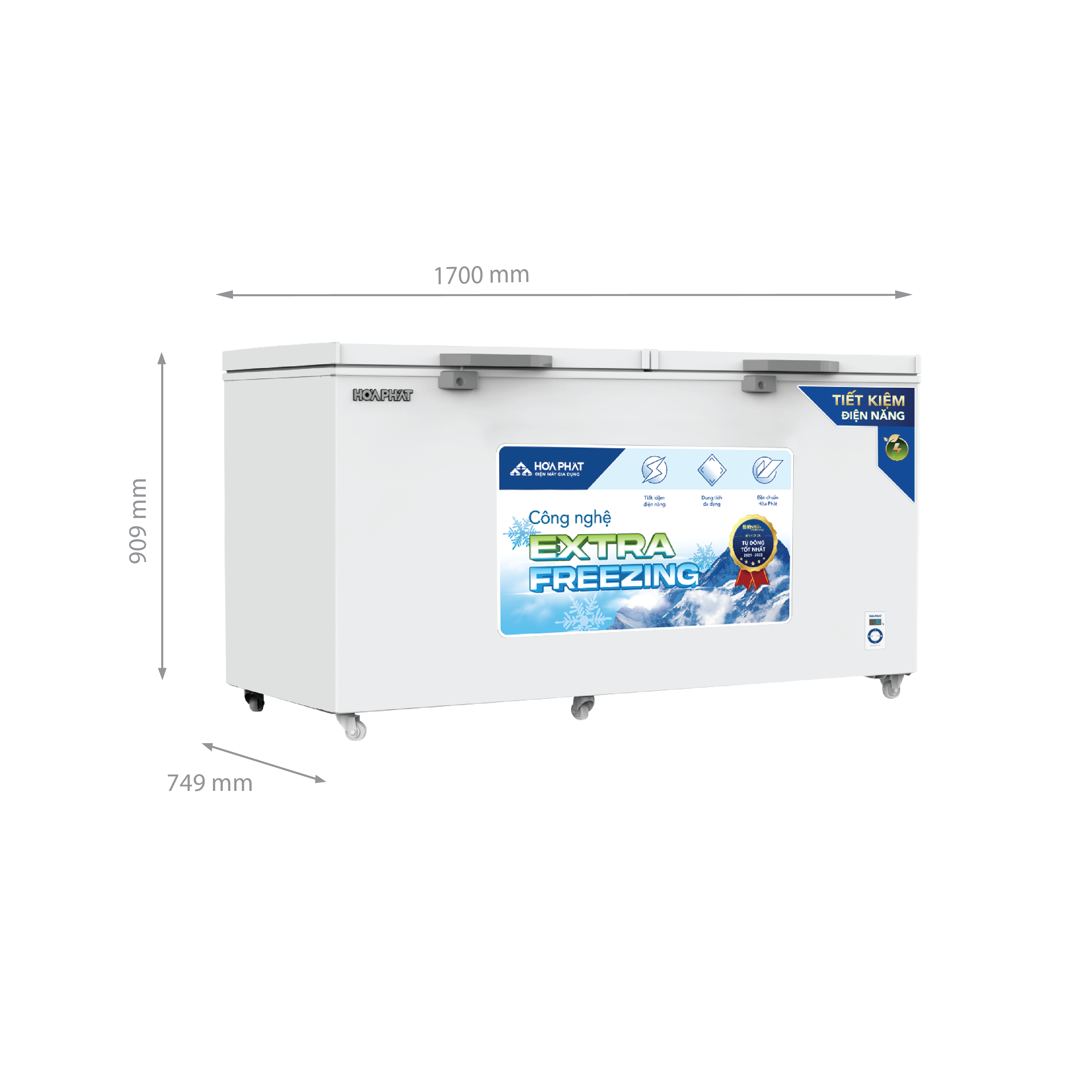Tủ đông dung tích lớn Hòa Phát HPF AD6544.1 556 lít DÀN ĐỒNG