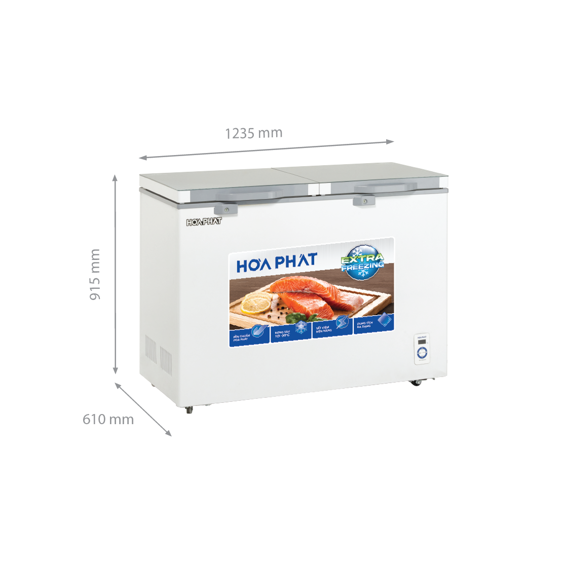 Tủ đông cánh kính Hòa Phát HPF BD6245.T 245 lít DÀN ĐỒNG