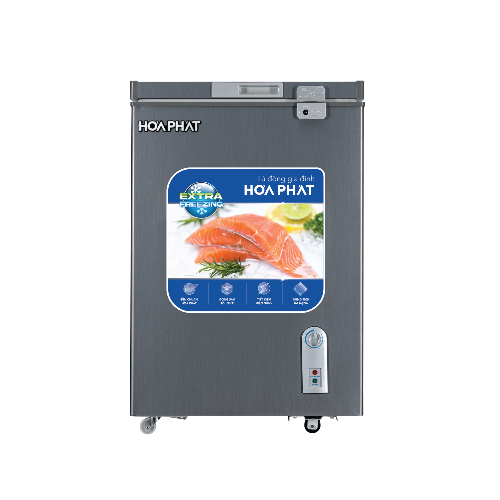 Tủ đông mini Hòa Phát HPF AD6107G 107 lít DÀN ĐỒNG