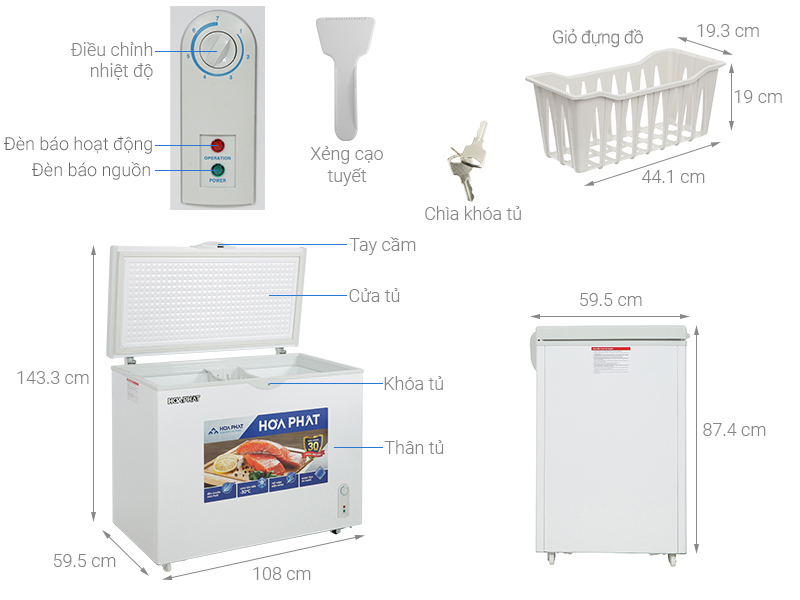 Tủ đông Hòa Phát Inverter HPF AD8252 252 lít DÀN ĐỒNG