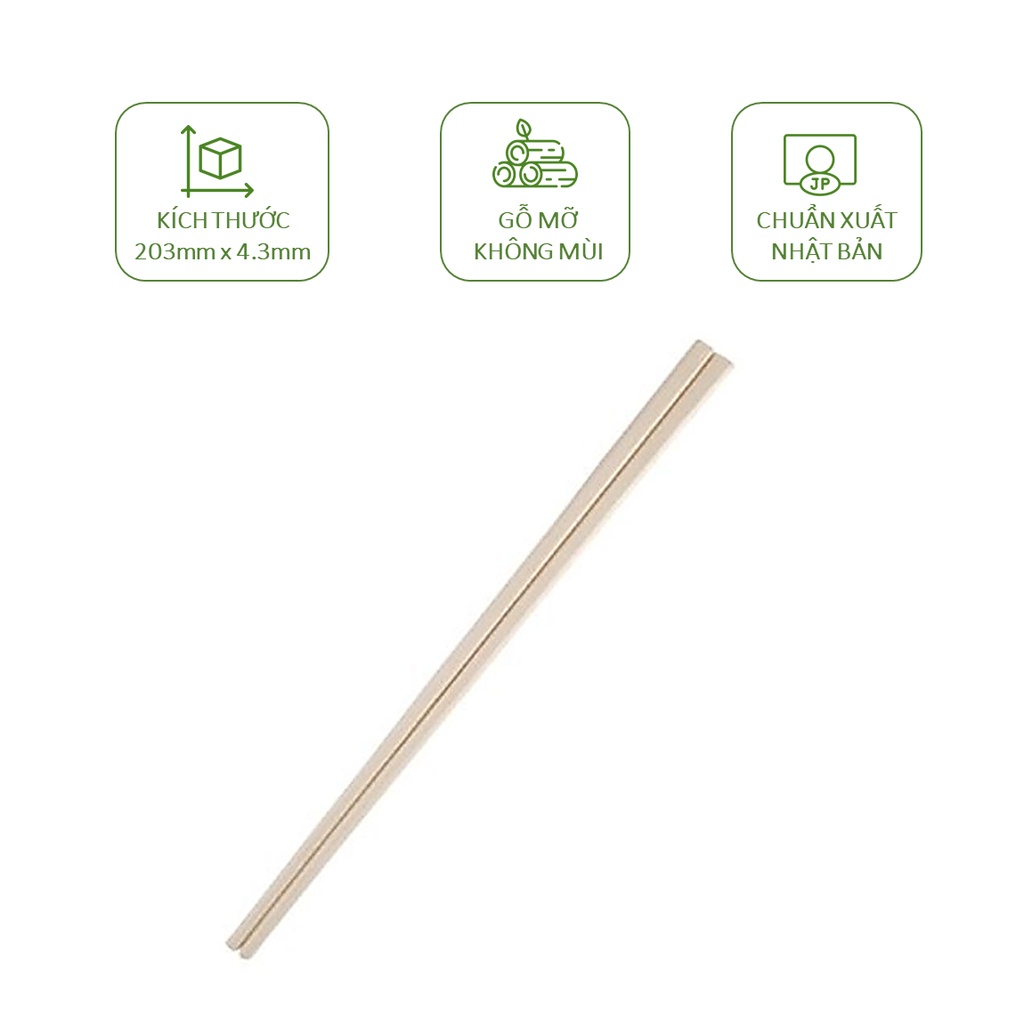100 đôi đũa gỗ tách xuất Nhật dùng 1 lần