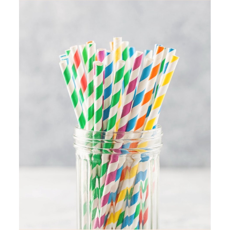 Hộp 250 PHI 6 ỐNG HÚT GIẤY/GẠO/BÃ MÍA/CỎ NHIỀU MÀU, TRẮNG NÂU,.. cho tiệc tùng