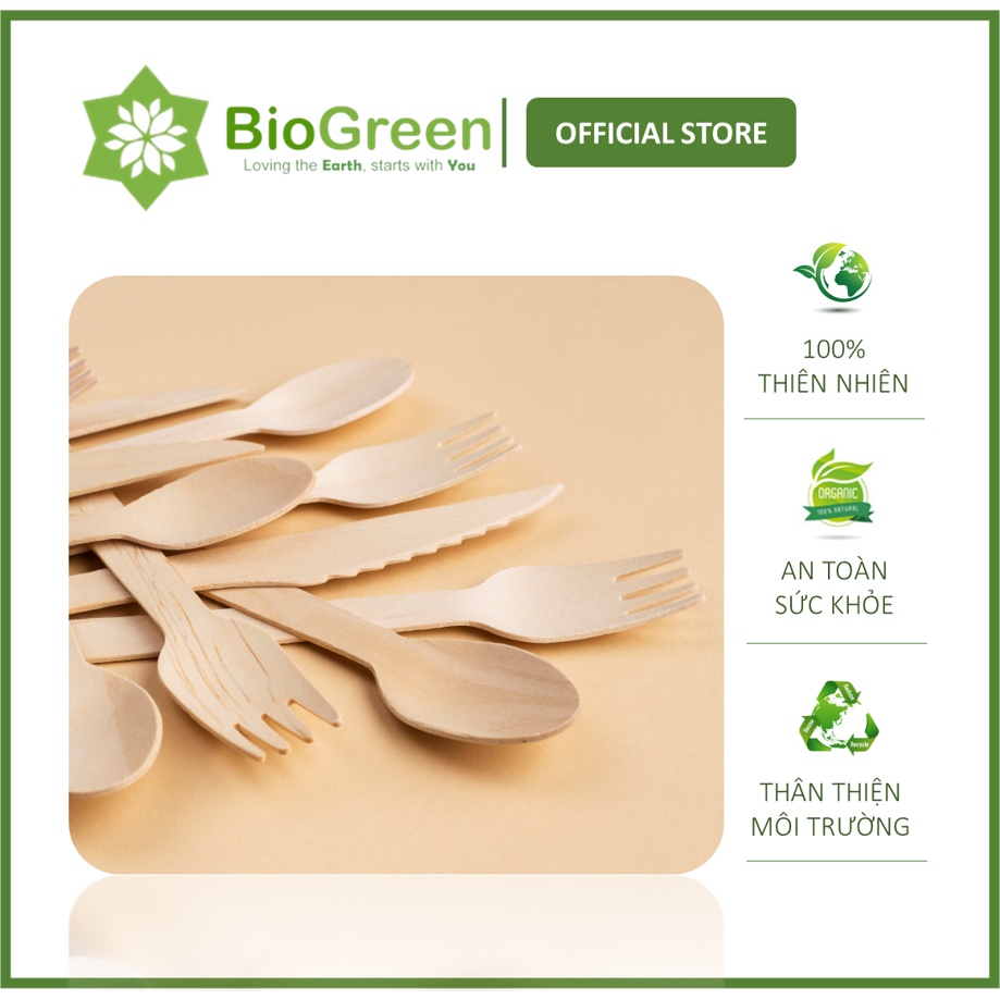 100 muỗng nĩa dao gỗ xuất khẩu Nhật take away dùng 1 Lần