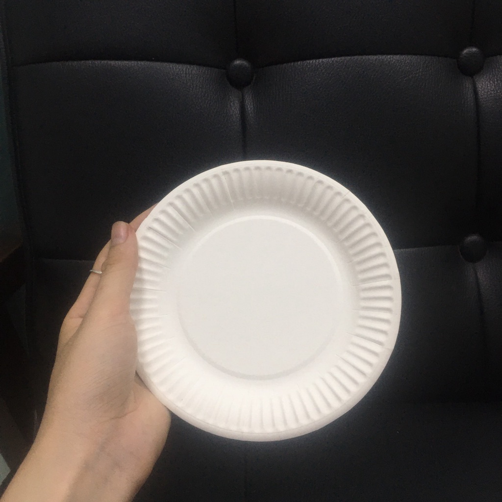 50 dĩa giấy đường kính 15cm 20cm dùng 1 lần dùng cho tiệc sinh nhật, kỉ niệm, tiệc cưới