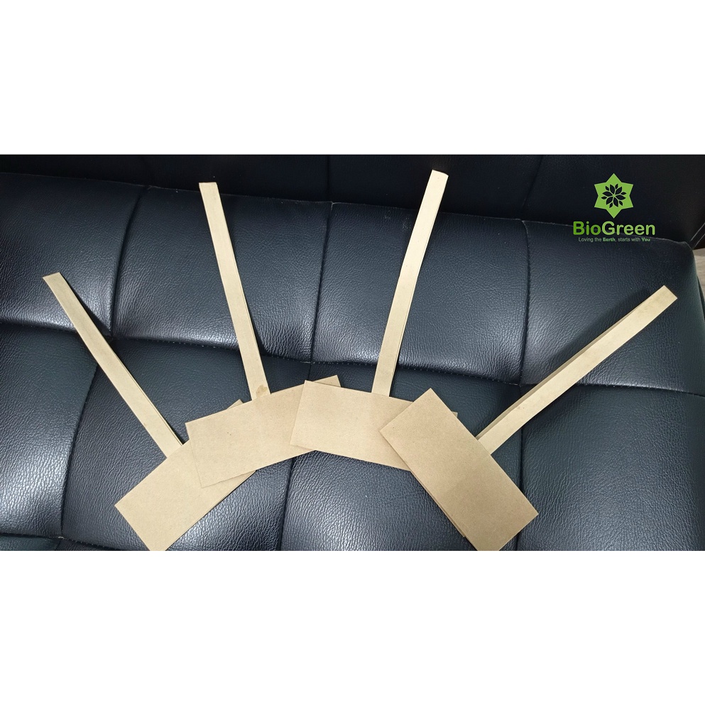 100 quai xách ly giấy, quai ly lá cây túi chữ T đựng cafe bằng giấy kraft cao cấp, lá cây dẻo dai