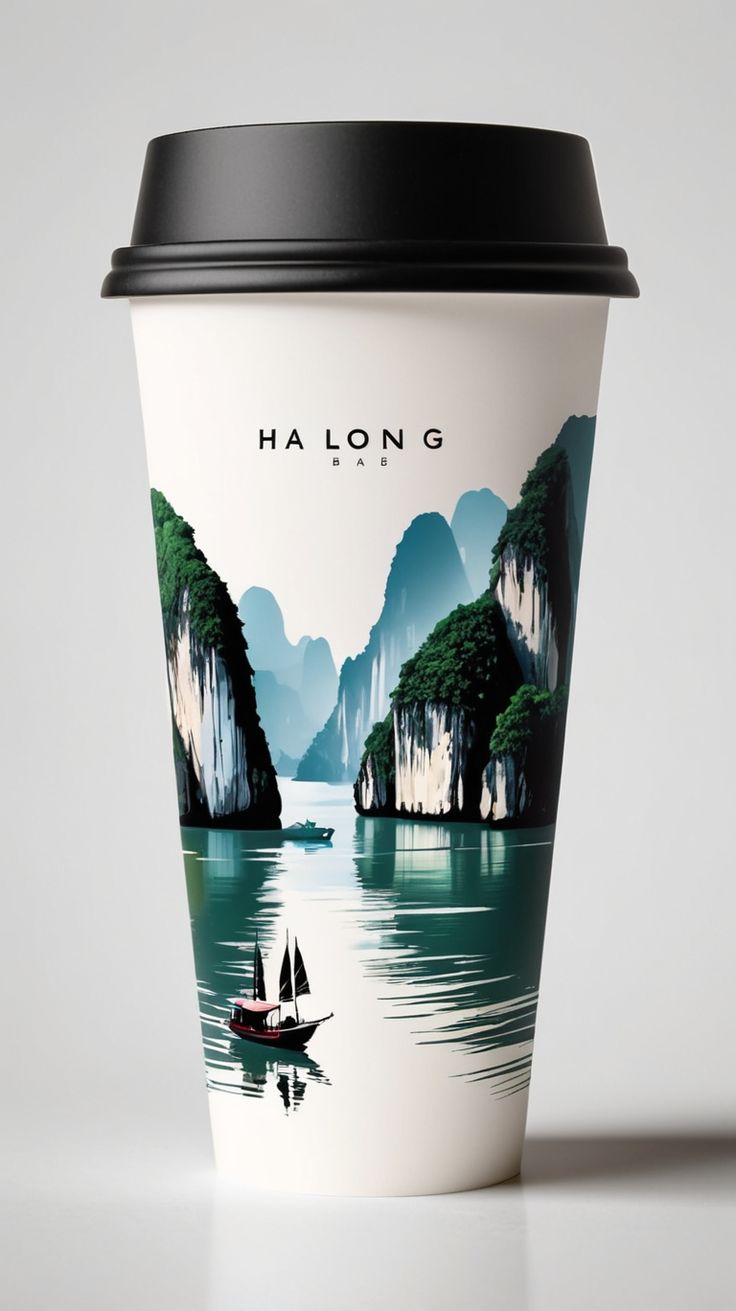 Ly Giấy Màu Trắng In Logo 6.5oz - 16oz