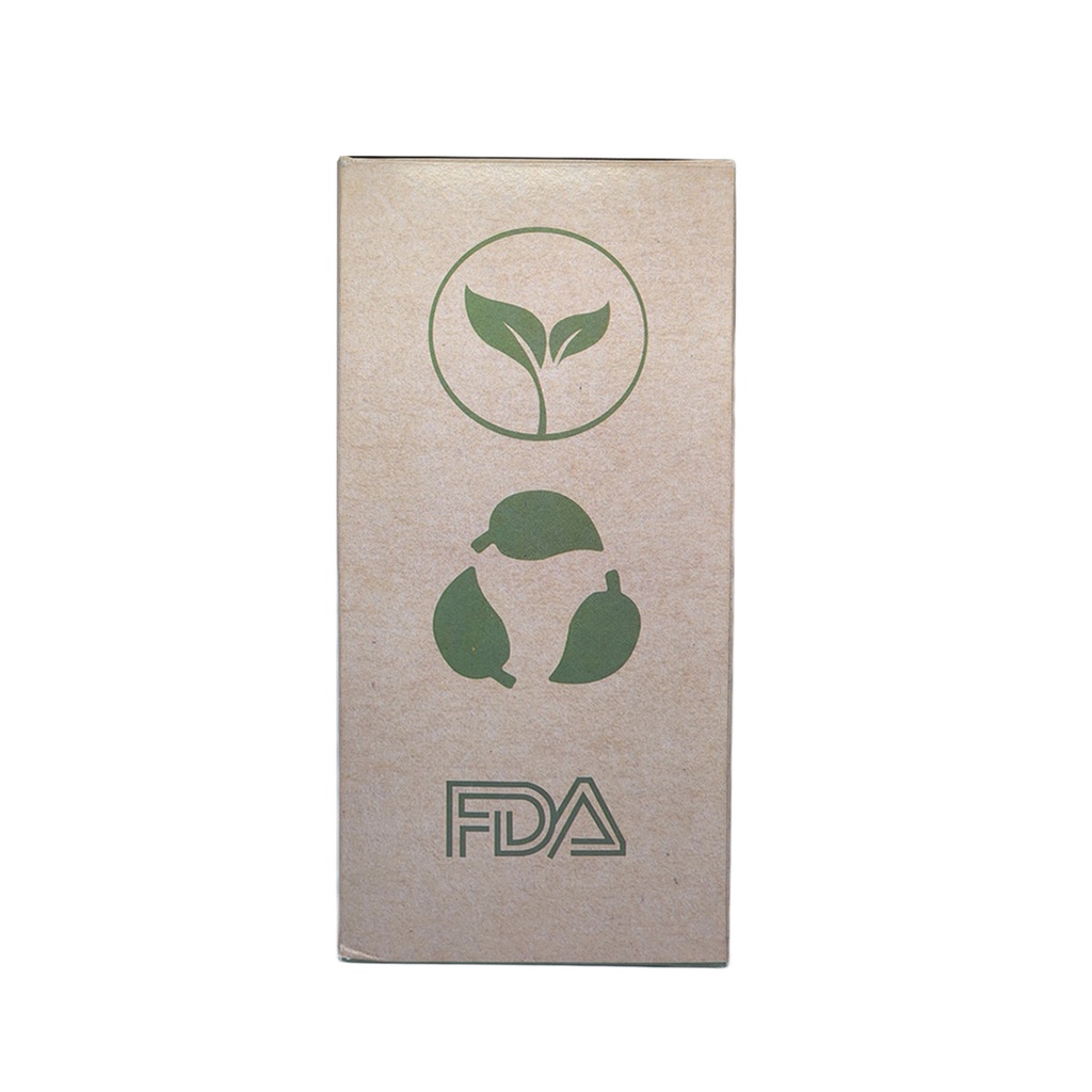 250 ống hút giấy màu nâu kraft uống cafe phi 6 Biogreen 3 lớp