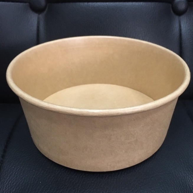 50 TÔ GIẤY KRAFT NÂU(330GSM) 750ml, 1000ml dùng một lần có nắp đựng thức ăn, salad, tô take away