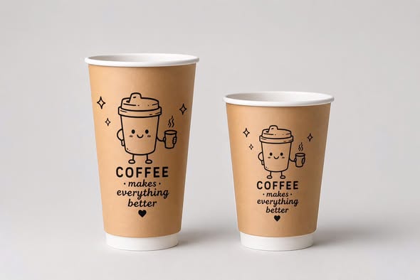 Ly Giấy Kraft In Logo 9oz - 16oz